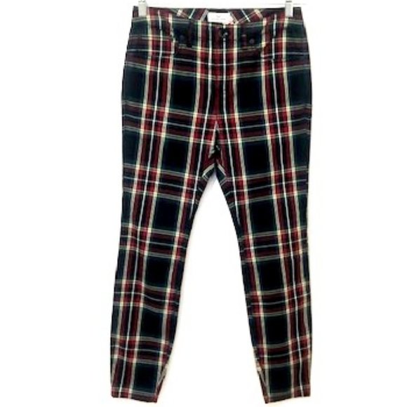 Vineyard Vines Jolly Plaid High Rise 5 Pocket Pants - Picture 1 of 6